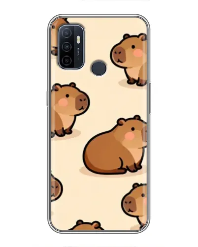 Чехол для OPPO A53 с картинкой «Паттерн милых капибар»