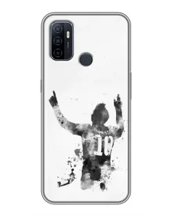 Чехол для OPPO A53 с картинкой «Черно-белый силуэт Месси» Чехол для OPPO A53 с картинкой «Черно-белый силуэт Месси»