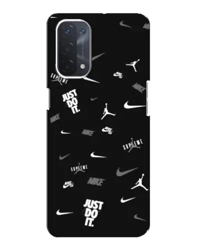 Чехол для OPPO A54 (5G) с картинкой «Nike Black Pattern» Чехол для OPPO A54 (5G) с картинкой «Nike Black Pattern»
