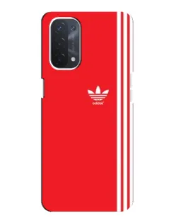 Чехол для OPPO A54 (5G) с картинкой «Красный минимализм Adidas»