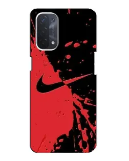 Чехол для OPPO A54 (5G) с картинкой «Красные брызги Nike» Чехол для OPPO A54 (5G) с картинкой «Красные брызги Nike»