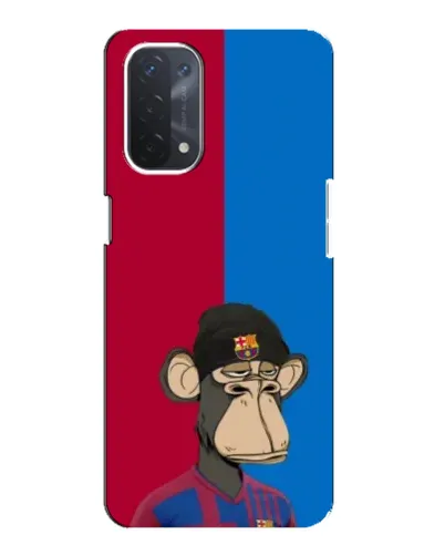 Чехол для OPPO A54 (5G) с картинкой «Bored Ape — фанат Барсы»