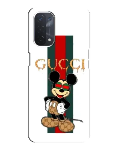 Чехол для OPPO A54 (5G) с картинкой «Микки Маус Gucci — полосы»