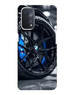 Чехол для OPPO A54 (5G) с картинкой «Колесо BMW вблизи»