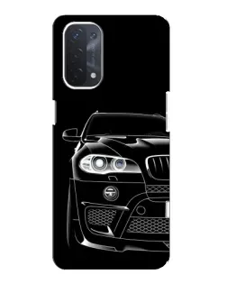 Чехол для OPPO A54 (5G) с картинкой «Темный силуэт BMW»