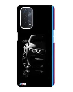 Чехол для OPPO A54 (5G) с картинкой «Силуэт BMW в темноте»