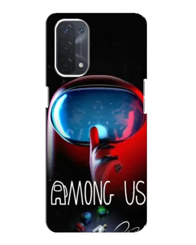 Чехол для OPPO A54 (5G) с картинкой «Красный импостер — макро» Чехол для OPPO A54 (5G) с картинкой «Красный импостер — макро»