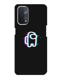 Чехол для OPPO A54 (5G) с картинкой «Among Us неон»