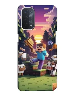 Чехол для OPPO A54 (5G) с картинкой «Стив на ферме»