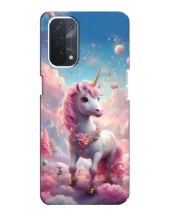 Чехол для OPPO A54 (5G) с картинкой «Единорог среди облаков»