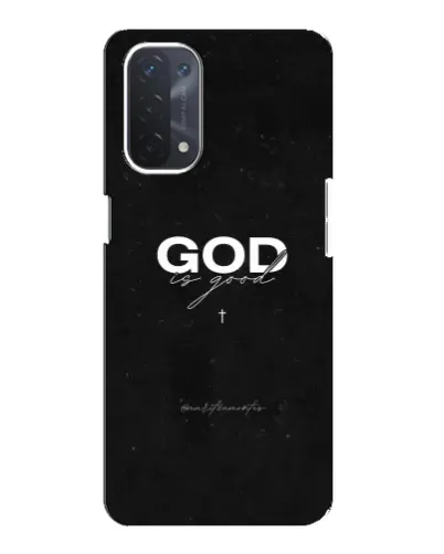 Чехол для OPPO A54 (5G) с картинкой «GOD — Бог над всем»