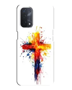 Чехол для OPPO A54 (5G) с картинкой «Акварельный крест»