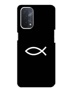 Чехол для OPPO A54 (5G) с картинкой «Символ рыбы Jesus»