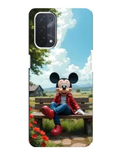 Чехол для OPPO A54 (5G) с картинкой «Микки на скамейке»