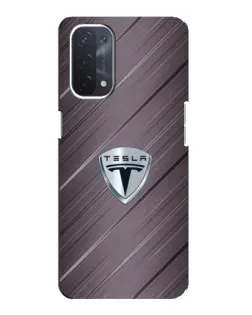 Чехол для OPPO A54 (5G) с картинкой «Металлическая текстура Tesla»