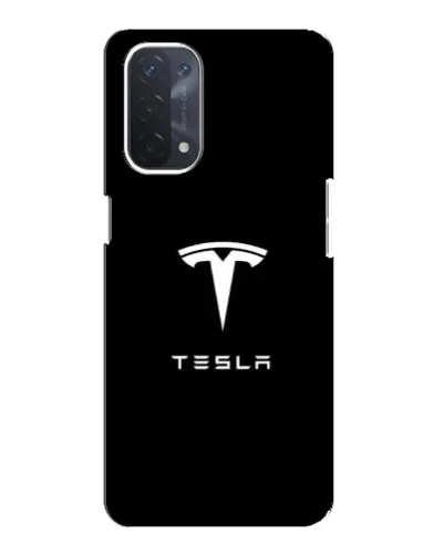 Чехол для OPPO A54 (5G) с картинкой «Tesla White Logo»