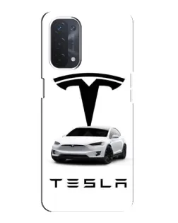 Чехол для OPPO A54 (5G) с картинкой «Tesla White Style»