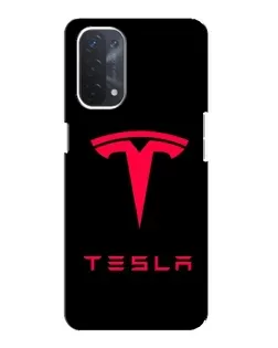 Чехол для OPPO A54 (5G) с картинкой «Tesla Red Logo»