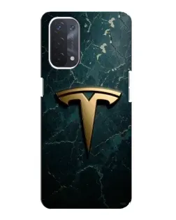 Чехол для OPPO A54 (5G) с картинкой «Мраморная Tesla Gold»