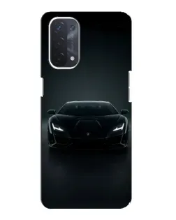 Чехол для OPPO A54 (5G) с картинкой «Черный Lamborghini Aventador»