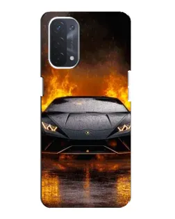 Чехол для OPPO A54 (5G) с картинкой «Lamborghini в огне»