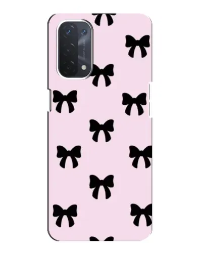 Чехол для OPPO A54 (5G) с картинкой «Черные банты Coquette»
