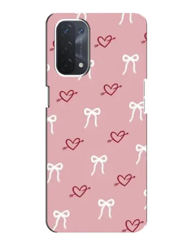 Чехол для OPPO A54 (5G) с картинкой «Сердца и банты»