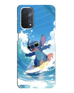 Чехол для OPPO A54 (5G) с картинкой «Стич на волне»