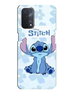 Чехол для OPPO A54 (5G) с картинкой «Stitch среди цветов»