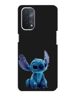 Чехол для OPPO A54 (5G) с картинкой «Стич на черном»