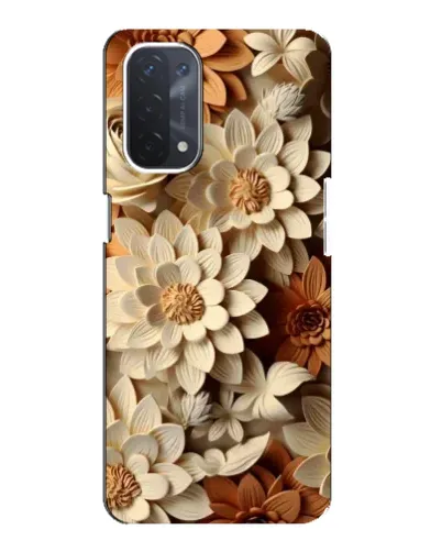 Чехол для OPPO A54 (5G) с картинкой «Бежевый флористический декор»