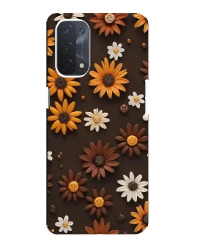 Чехол для OPPO A54 (5G) с картинкой «Узор из маленьких подсолнухов»
