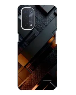 Чехол для OPPO A54 (5G) с картинкой «Черные геометрические блоки»