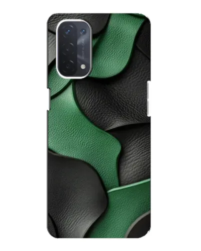 Чехол для OPPO A54 (5G) с картинкой «Зеленые кожаные волны»