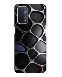 Чехол для OPPO A54 (5G) с картинкой «Объемная темная решетка»