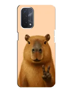 Чехол для OPPO A54 (5G) с картинкой «Капибара виктория»
