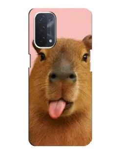 Чехол для OPPO A54 (5G) с картинкой «Капибара с языком»