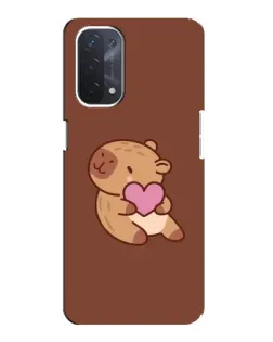 Чехол для OPPO A54 (5G) с картинкой «Капибара с сердцем»