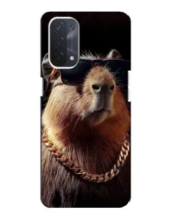 Чехол для OPPO A54 (5G) с картинкой «Капибара золотая цепь»