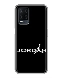Чехол для OPPO A54 с картинкой «Jordan White Logo»