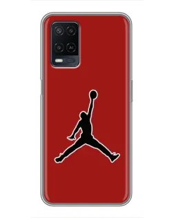 Чехол для OPPO A54 с картинкой «Jordan Red Back»