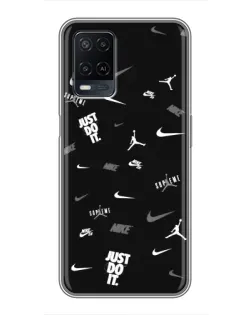Чехол для OPPO A54 с картинкой «Nike Black Pattern»