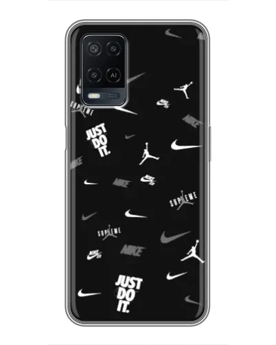 Чехол для OPPO A54 с картинкой «Nike Black Pattern»