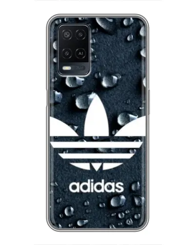 Чехол для OPPO A54 с картинкой «Adidas Trefoil Blue»