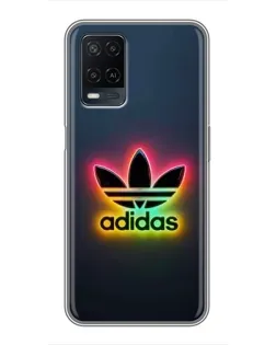 Чехол для OPPO A54 с картинкой «Неоновый Adidas»