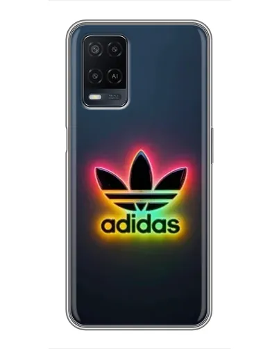 Чехол для OPPO A54 с картинкой «Неоновый Adidas»