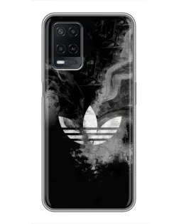 Чехол для OPPO A54 с картинкой «Абстрактный дым Adidas»