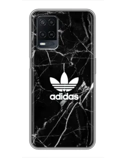 Чехол для OPPO A54 с картинкой «Белый мрамор Adidas»