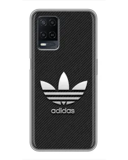 Чехол для OPPO A54 с картинкой «Adidas Карбоновая текстура»