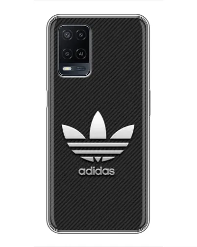 Чехол для OPPO A54 с картинкой «Adidas Карбоновая текстура»